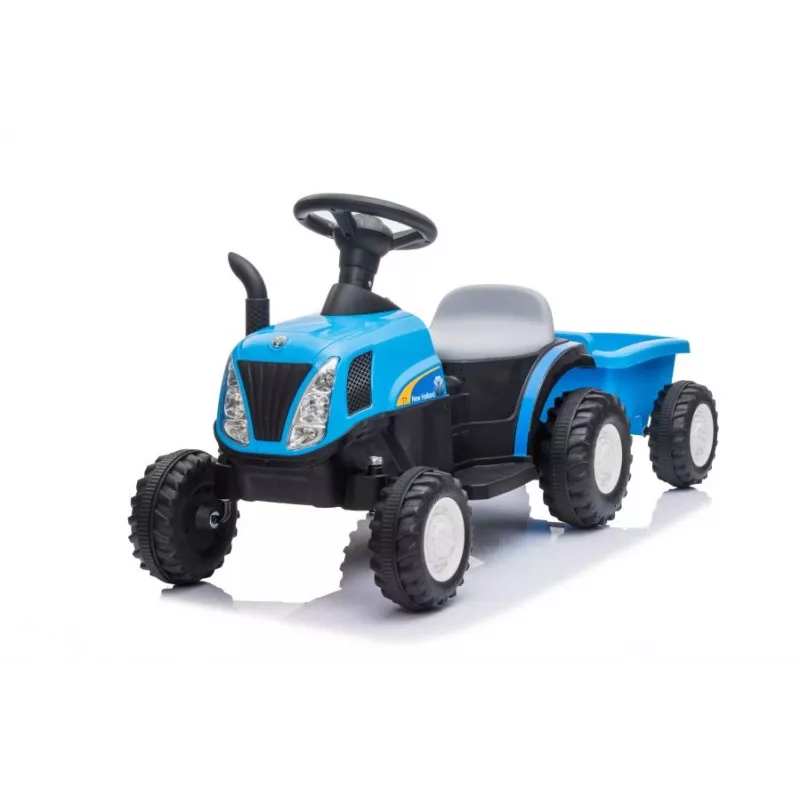 LEAN CARS trattore elettrico con rimorchio A009 blu - veicolo 12V, 2x35W, telecomando