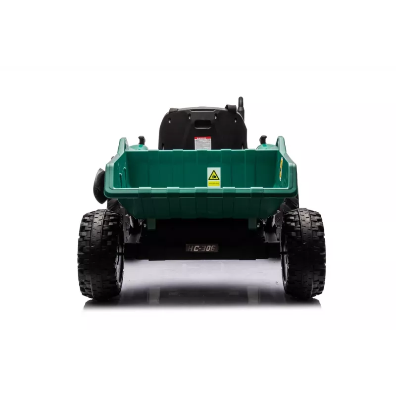 LEAN CARS HC-306 trattore a batteria con rimorchio verde scuro 24V