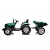 LEAN CARS HC-306 trattore a batteria con rimorchio verde scuro 24V