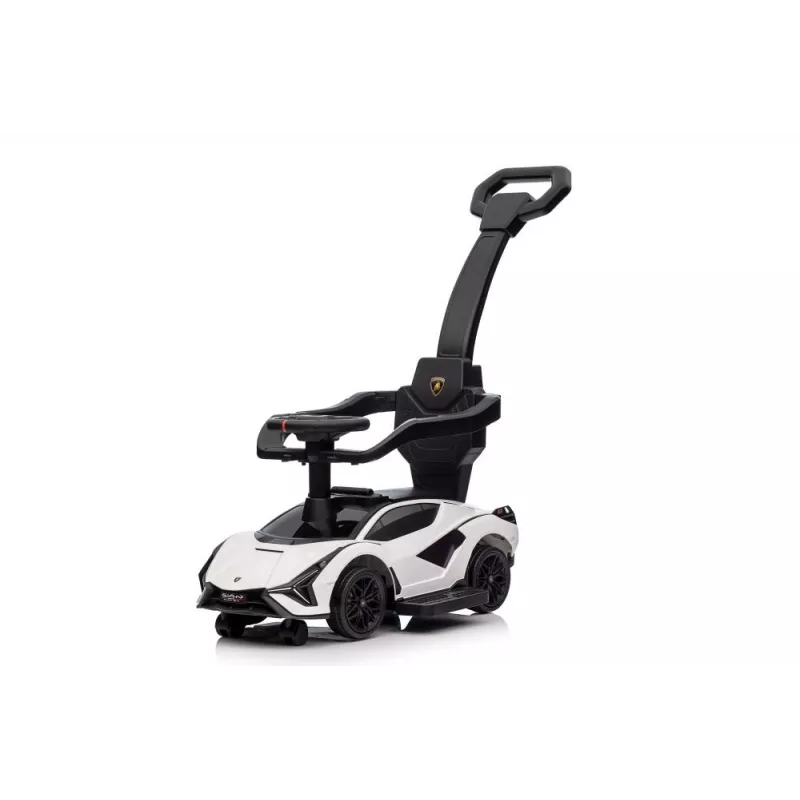 LEAN CARS Lamborghini QLS-996T auto a spinta con manico spingitore – bianco