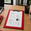 LEAN Portablocco con clip in metallo per scrivere A4 rosso