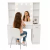 LEAN toeletta cosmetico con specchio LED, cassetti e armadietto, bianco, 141x114x39 cm