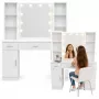 LEAN toeletta cosmetico con specchio LED, cassetti e armadietto, bianco, 141x114x39 cm