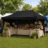 LEAN Express Gazebo da giardino padiglione commerciale catering nero 3x6 m