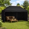 LEAN Express Gazebo da giardino padiglione commerciale catering nero 3x6 m