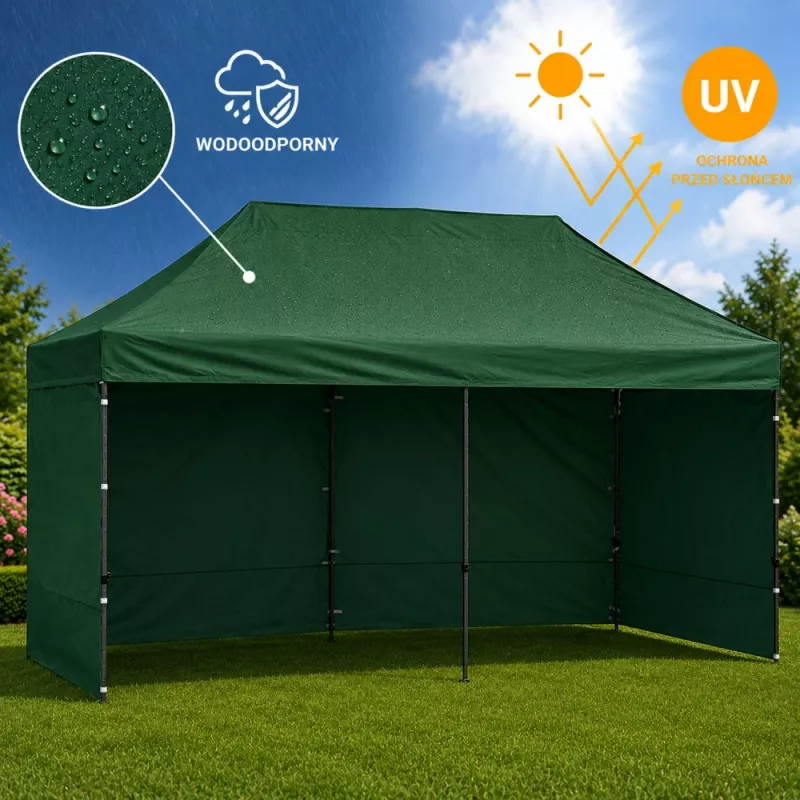 LEAN Express Gazebo da giardino padiglione commerciale catering verde 3x6 m