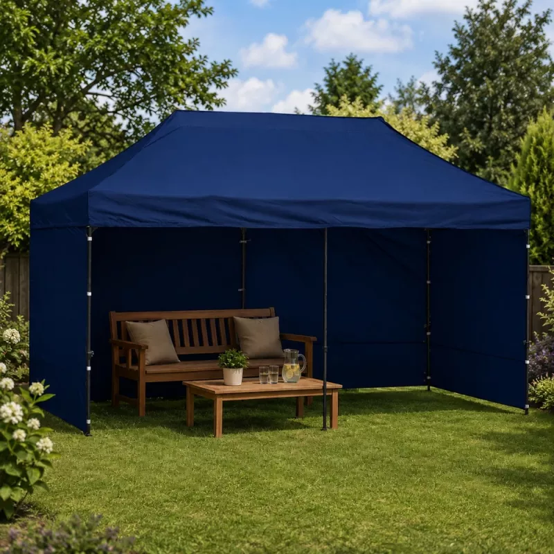 LEAN Express Gazebo da giardino padiglione commerciale catering blu navy 3x6 m