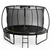 LEAN Trampolino da giardino con rete interna nero e verde 366CM 12FT