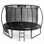 LEAN Trampolino da giardino con rete interna nero e verde 366CM 12FT