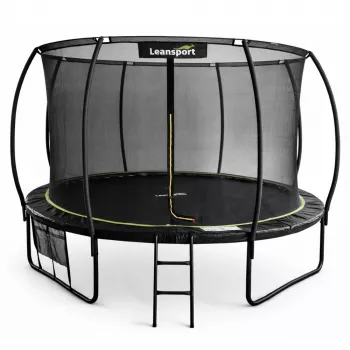 LEAN Trampolino da giardino con rete interna nero e verde 487CM 16FT
