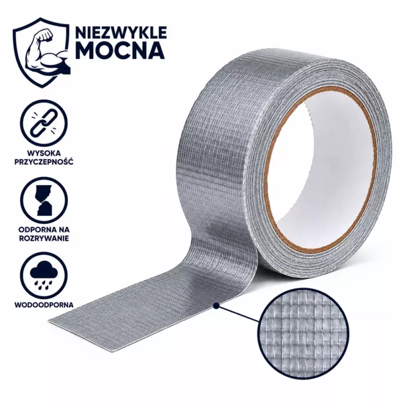LEAN Gray nastro adesivo rinforzato per riparazioni Strong argento 48mm x 15m