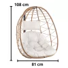 LEAN Sedia a dondolo sospesa da giardino cocoon con cuscino struttura marrone