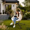 LEAN Sedia a dondolo sospesa da giardino cocoon con cuscino struttura marrone