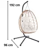 LEAN Sedia a dondolo sospesa da giardino cocoon con cuscino struttura marrone