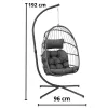 LEAN Sedia a dondolo sospesa da giardino cocoon con cuscino struttura grigia