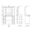 LEAN grande toeletta con specchio e illuminazione LED, 7 cassetti, mensole, bianco, 140x100x40 cm