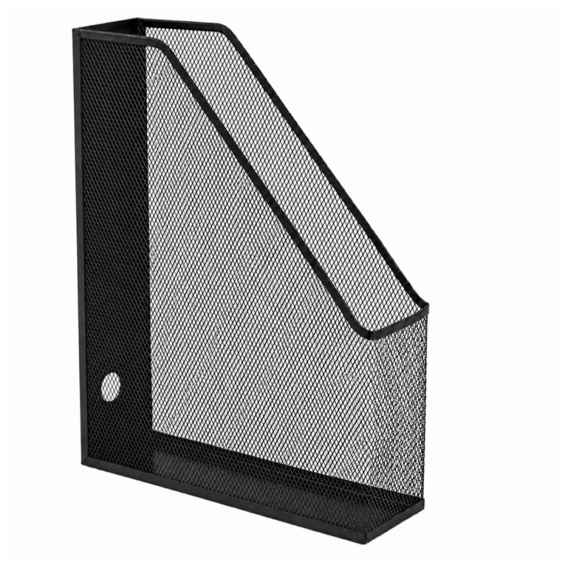 LEAN Supporto organizer da ufficio in metallo per documenti e raccoglitori, verticale, nero, A4
