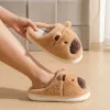 LEAN Pantofole capybara in peluche con orecchie calde morbide beige taglia 34-35
