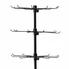 LEAN Espositore rotante a 4 livelli su ruote, nero, 40x150 cm, rotazione 360°