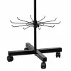 LEAN Espositore girevole a 6 ripiani su ruote nero 40x150cm