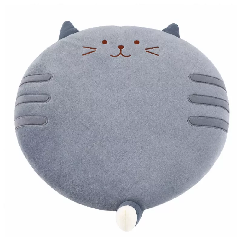 LEAN cuscino rotondo in peluche per sedia gatto grigio seduta morbida 40 cm