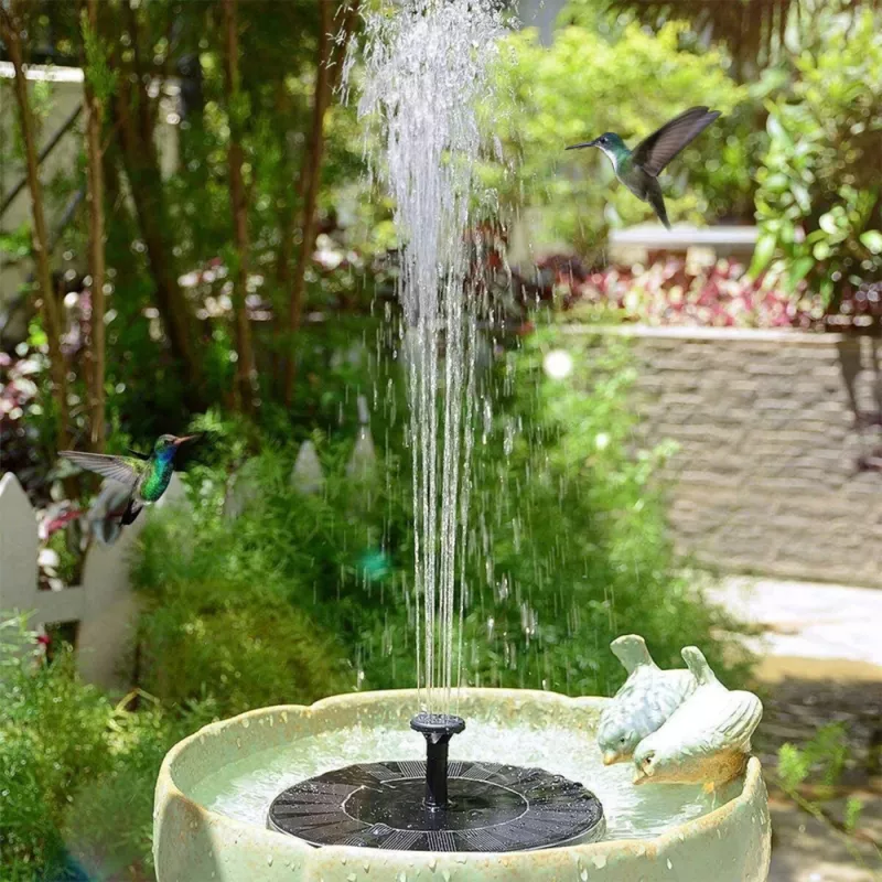LEAN fontana da giardino solare per stagni, 4 ugelli, 180 L/h