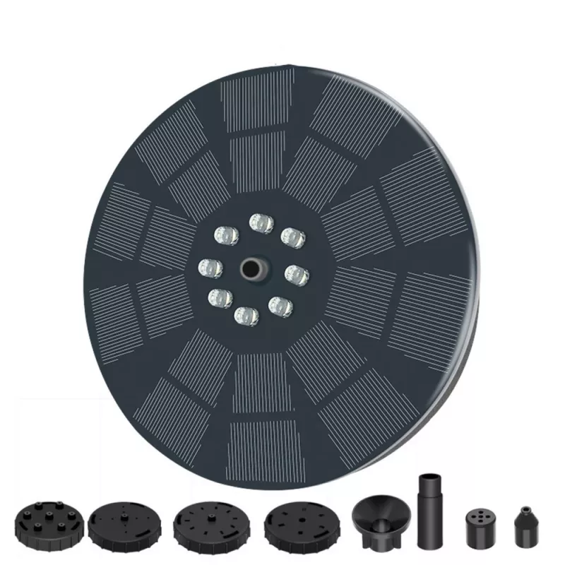 LEAN fontana da giardino solare per stagni, 4 ugelli, 180 L/h