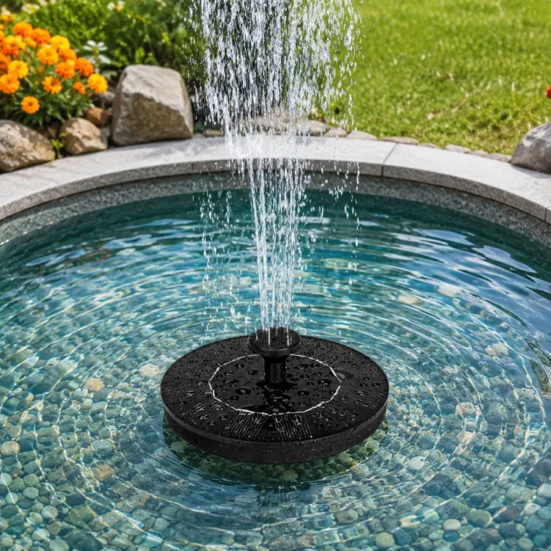 LEAN fontana da giardino solare per stagni, 4 ugelli, 180 L/h