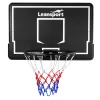 LEAN SPORT 30566 Canestro da basket con tabellone - tabellone in policarbonato 90cm, montaggio a parete, nero/rosso