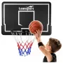 LEAN SPORT 30566 Canestro da basket con tabellone - tabellone in policarbonato 90cm, montaggio a parete, nero/rosso