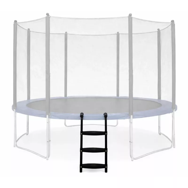LEAN SPORT BEST scala per trampolino 97 cm – 2 gradini, antiscivolo, acciaio, universale, nero