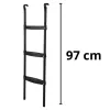 LEAN SPORT BEST scala per trampolino 97 cm – 2 gradini, antiscivolo, acciaio, universale, nero