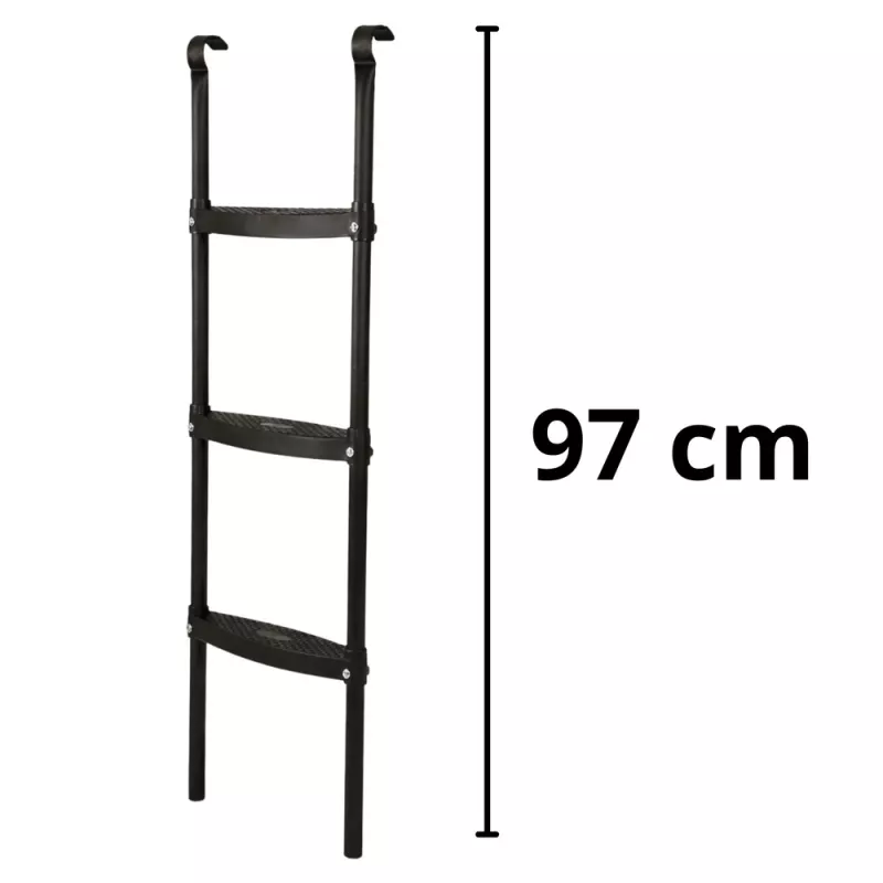 LEAN SPORT BEST scala per trampolino 97 cm – 2 gradini, antiscivolo, acciaio, universale, nero