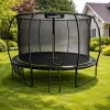 LEAN Sport Trampolino da giardino con rete interna nero e verde 427CM 14FT