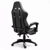 LEAN Sedia da ufficio girevole e gaming con poggiapiedi e cuscini nero e grigio