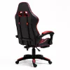LEAN Sedia da ufficio girevole e gaming con poggiapiedi e cuscini, nero e rosso
