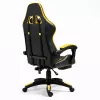 LEAN Sedia da ufficio girevole e gaming con poggiapiedi e cuscini, nero e giallo