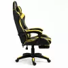 LEAN Sedia da ufficio girevole e gaming con poggiapiedi e cuscini, nero e giallo