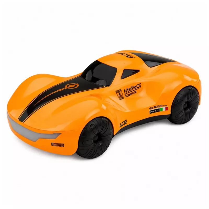 LEAN TOYS auto RC drift 1:16 2,4 GHz 4WD con effetto fumo, luci LED e suono, arancione
