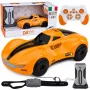 LEAN TOYS auto RC drift 1:16 2,4 GHz 4WD con effetto fumo, luci LED e suono, arancione