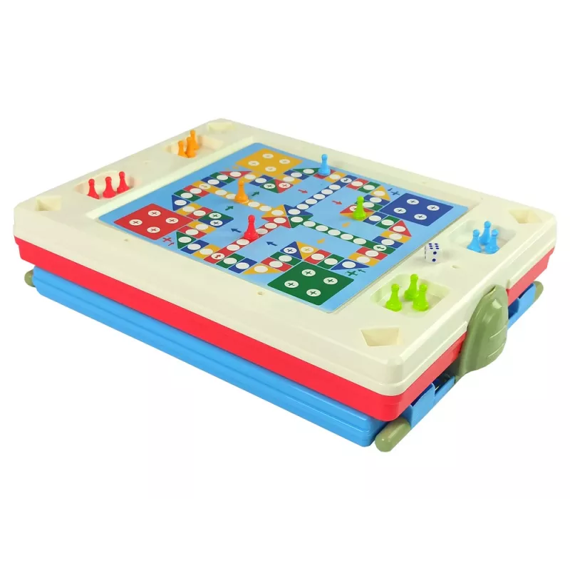 LEAN TOYS Lavagna magnetica e gessetti 3-in-1, tavolo blu per giochi