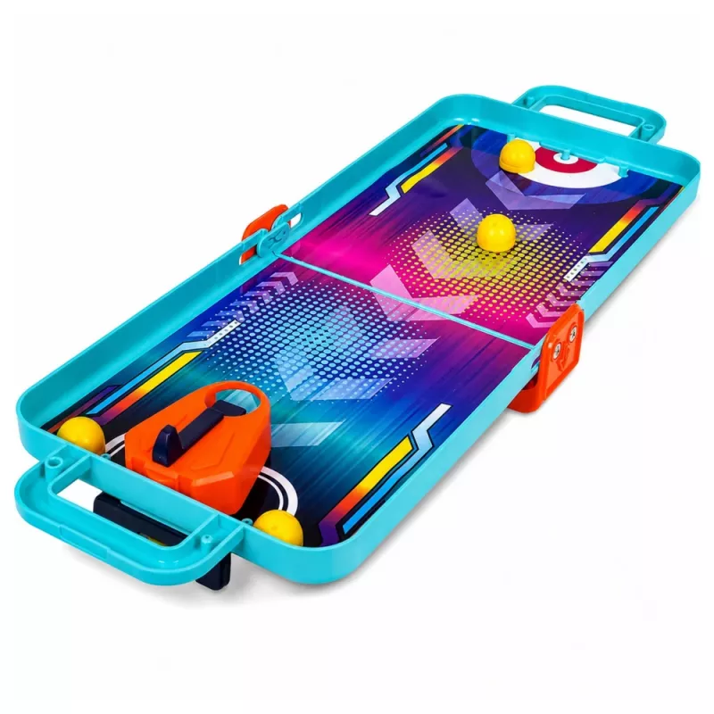 LEAN TOYS Mini Arcade Game 3 in 1 – Valigetta portatile con basket da tavolo, flipper e bowling (multicolore)