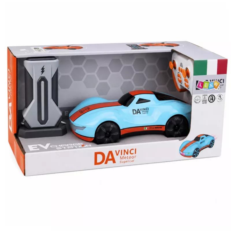 LEAN TOYS 30335 auto radiocomandata moderna RC stazione luminosa blu 1:16