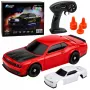 LEAN TOYS 31711 Auto RC Drift Sportiva – 4WD, 2,4 GHz, carrozzeria intercambiabile, rosso, 1:43
