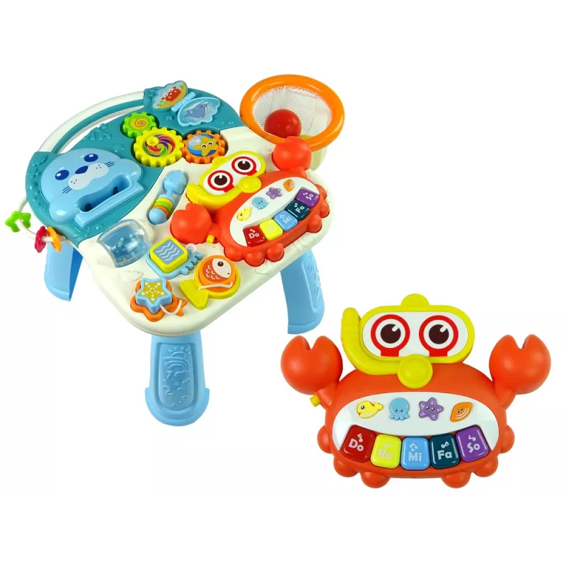 LEAN TOYS 4in1 buggy-tavolo didattico-girello-bicicletta per neonati blu