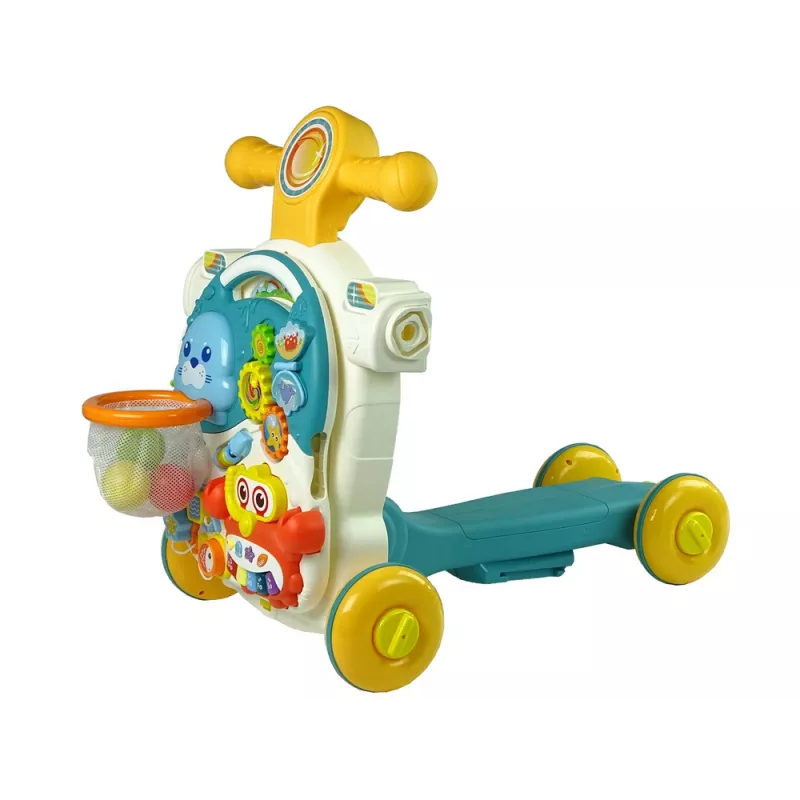 LEAN TOYS 4in1 buggy-tavolo didattico-girello-bicicletta per neonati blu