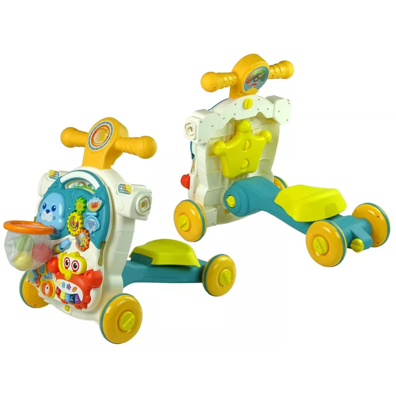 LEAN TOYS 4in1 buggy-tavolo didattico-girello-bicicletta per neonati blu