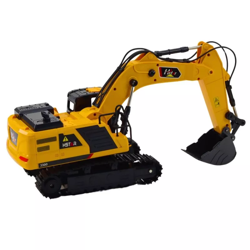 LEAN TOYS Escavatore cingolato RC 9 canali 2,4 GHz con suoni e luci LED, scala 1:14
