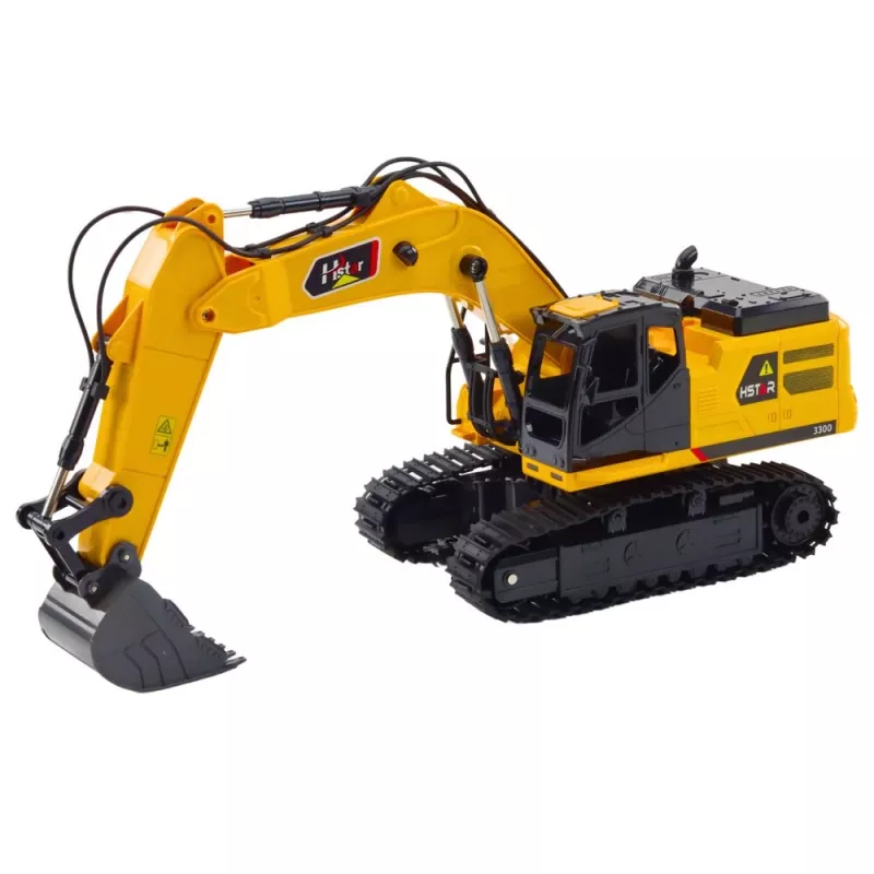 LEAN TOYS Escavatore cingolato RC 9 canali 2,4 GHz con suoni e luci LED, scala 1:14