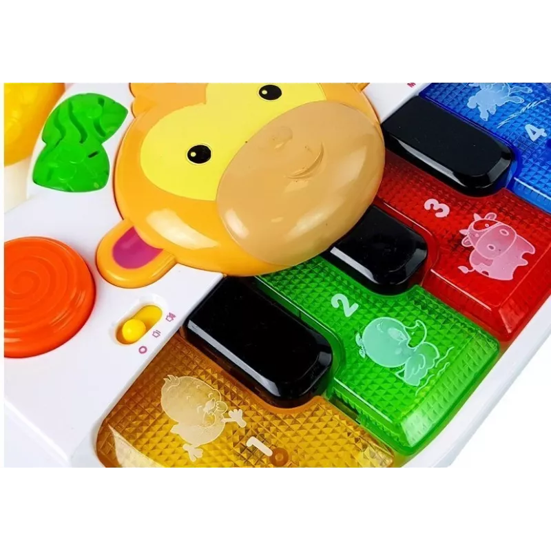 LEAN TOYS pianoforte con scimmietta per neonati - suono e luce